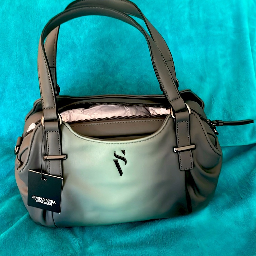 SIMPLY VERA VERA WANG BUENA SATCHEL BAG AND WALLET IN WATERSTONE OMBRÉ